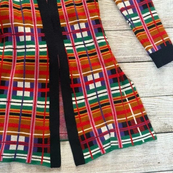 Moth by Anthropologie Williston plaid cardigan multicolor with belt Size M - Picture 3 of 16